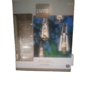 Living Accents  Incandescent Edison 10 Bulb String Lights 9 ft. Pack Of 2